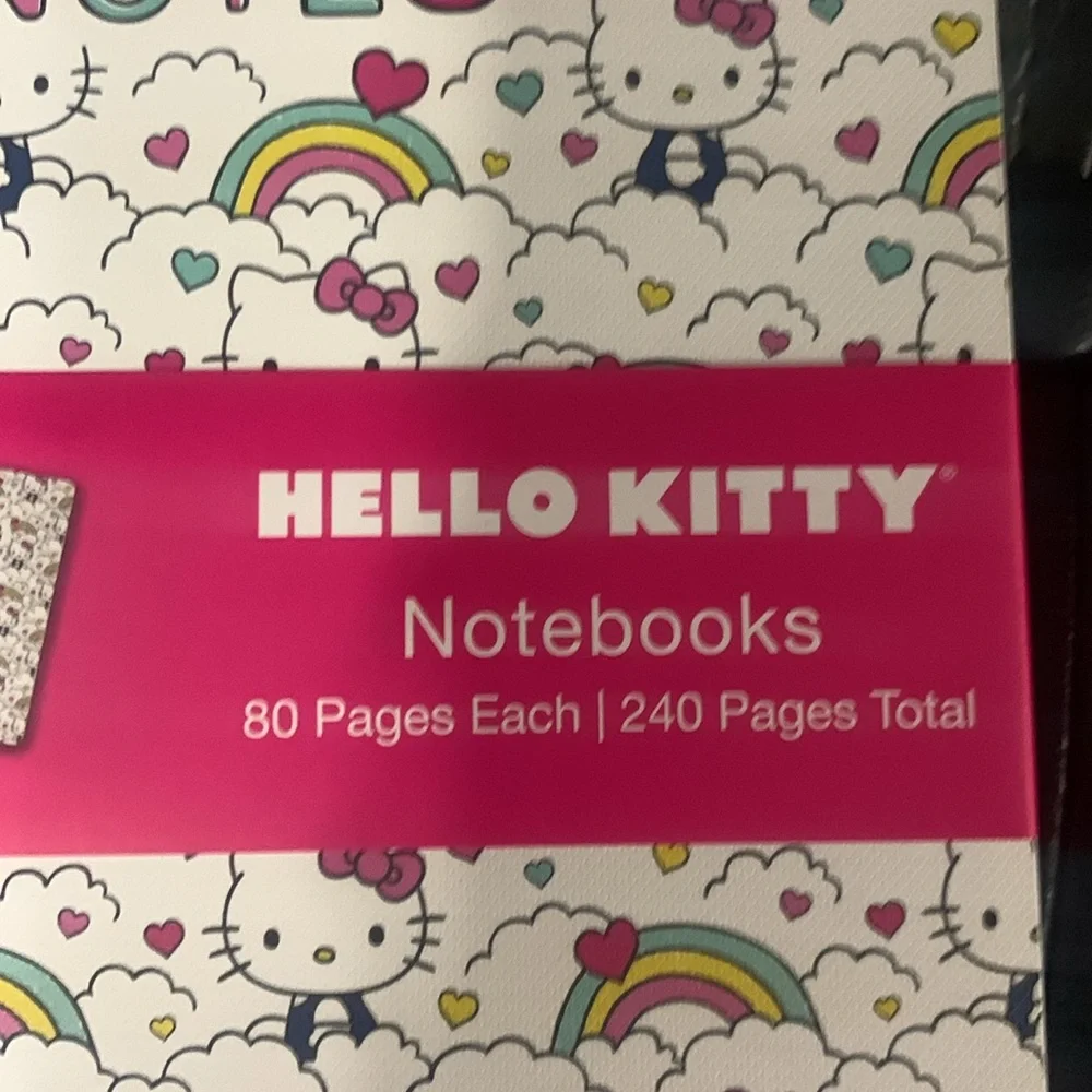 Sanrio Hello Kitty Set Of 3 Lined Pages Notebooks 80 Pages Each New In Package - Picture 11 of 14